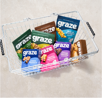 A supermarket basket full of graze snacks