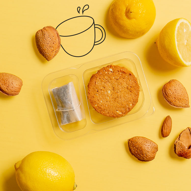 lemon & almond cookies and tea multipack